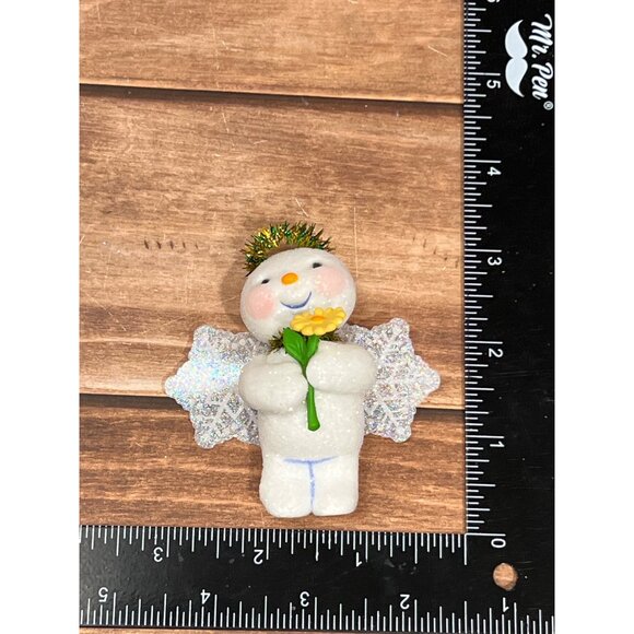 2022 HALLMARK KEEPSAKE ORNAMENT QG02266 SNOW ANGEL SNOWMAN WITH DAISY & HALO - Picture 5 of 6